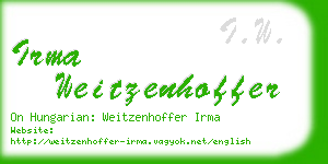 irma weitzenhoffer business card